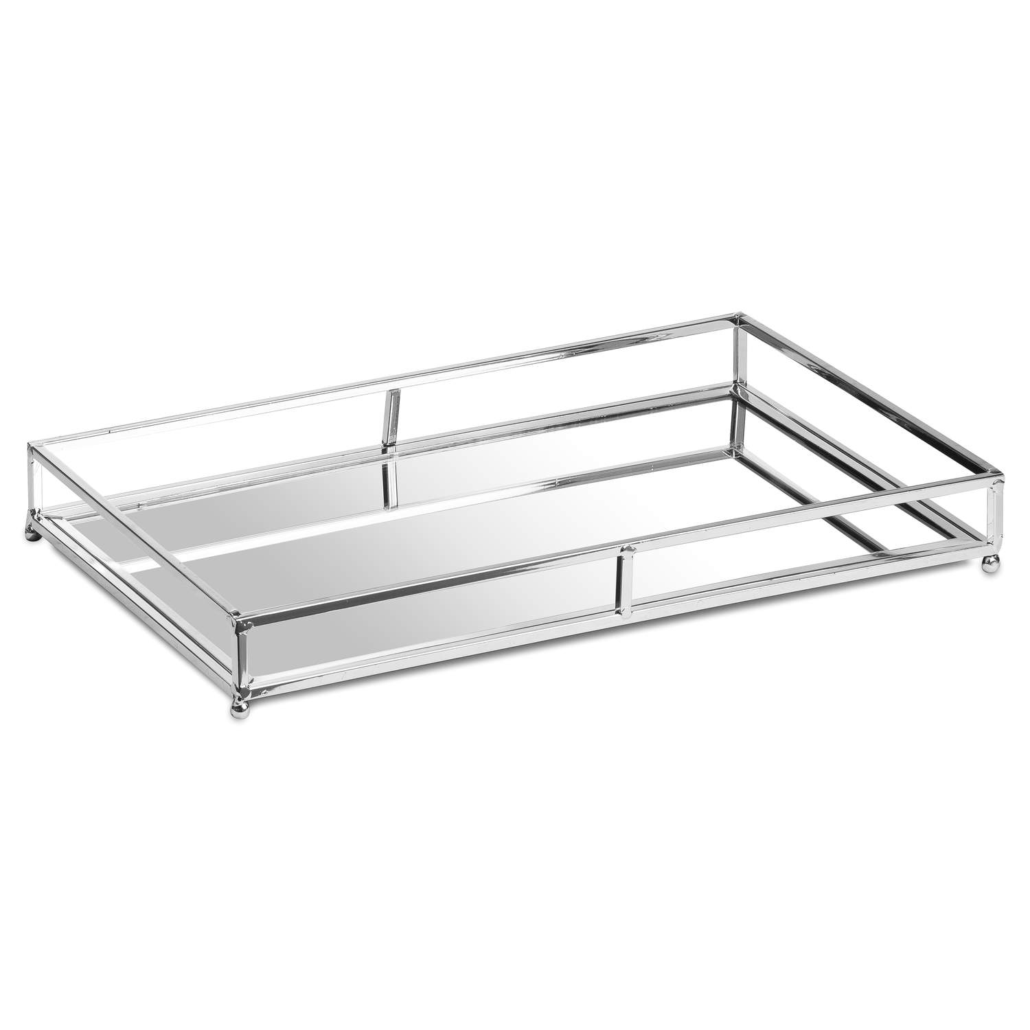 Set Of Two Rectangular Silver Bar Trays - Image 2