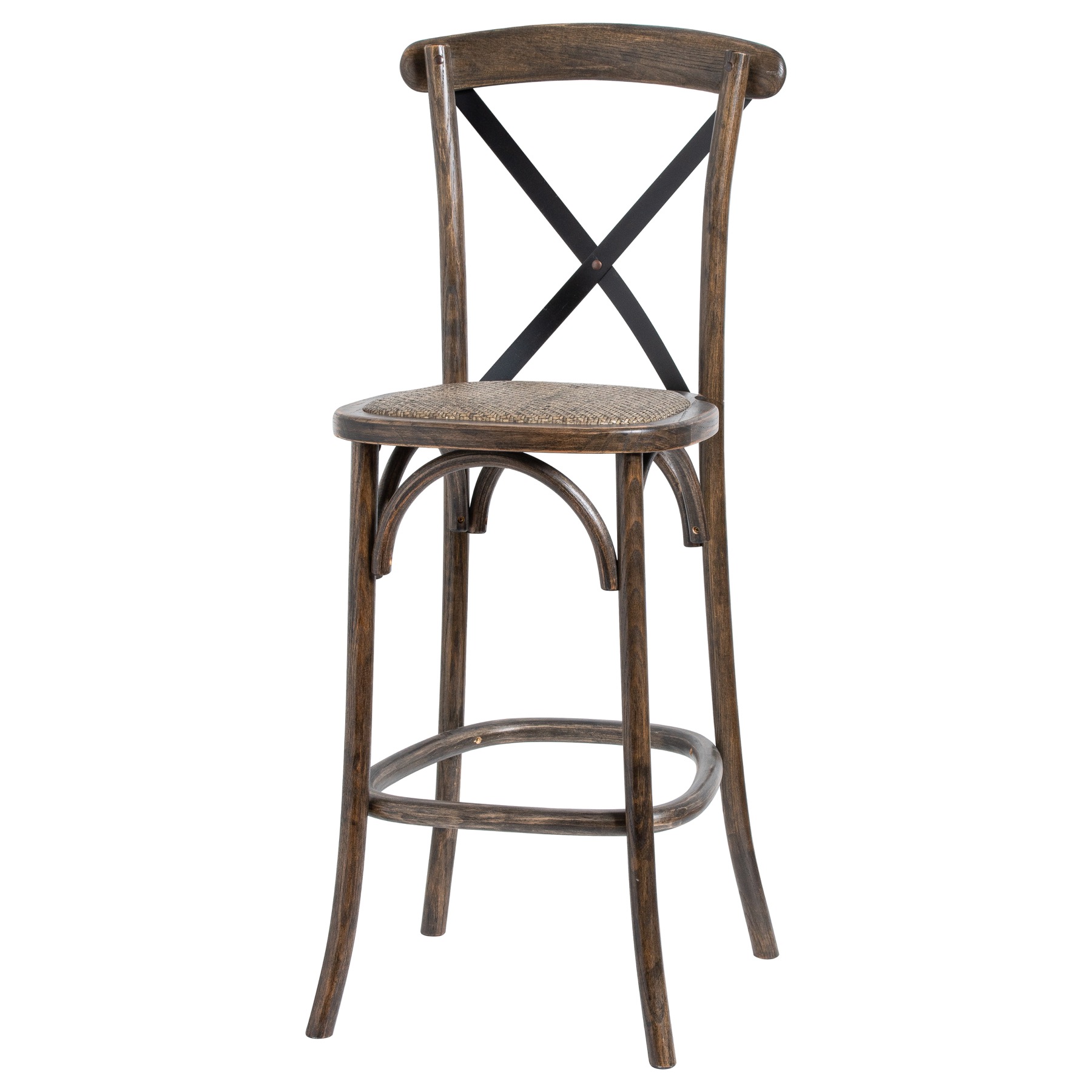 Oak Cross Back Bar Stool - Image 1