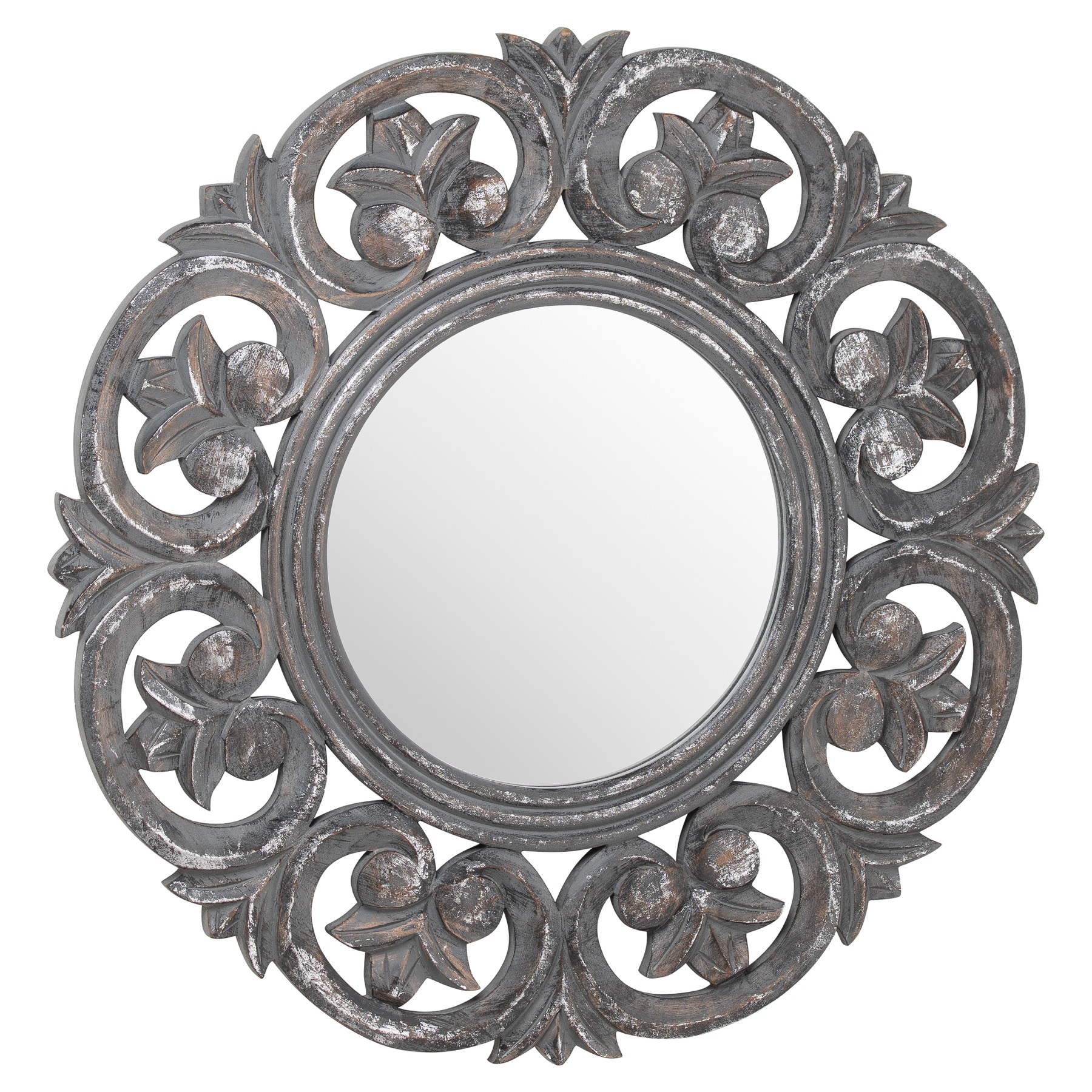 Brinley Antique Metallic Circular Mirror - Image 1