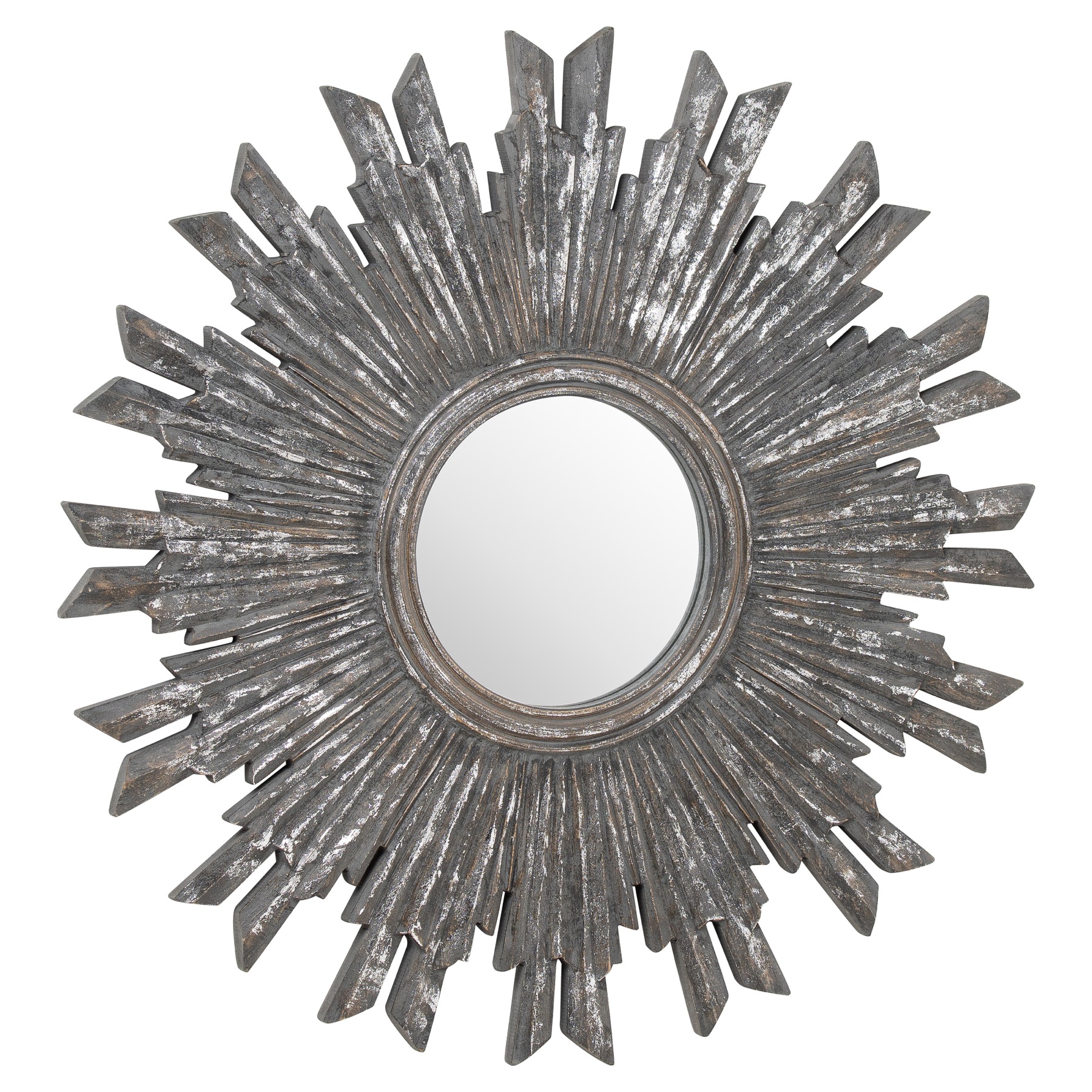Circular Antique Metallic Burst Mirror - Image 1
