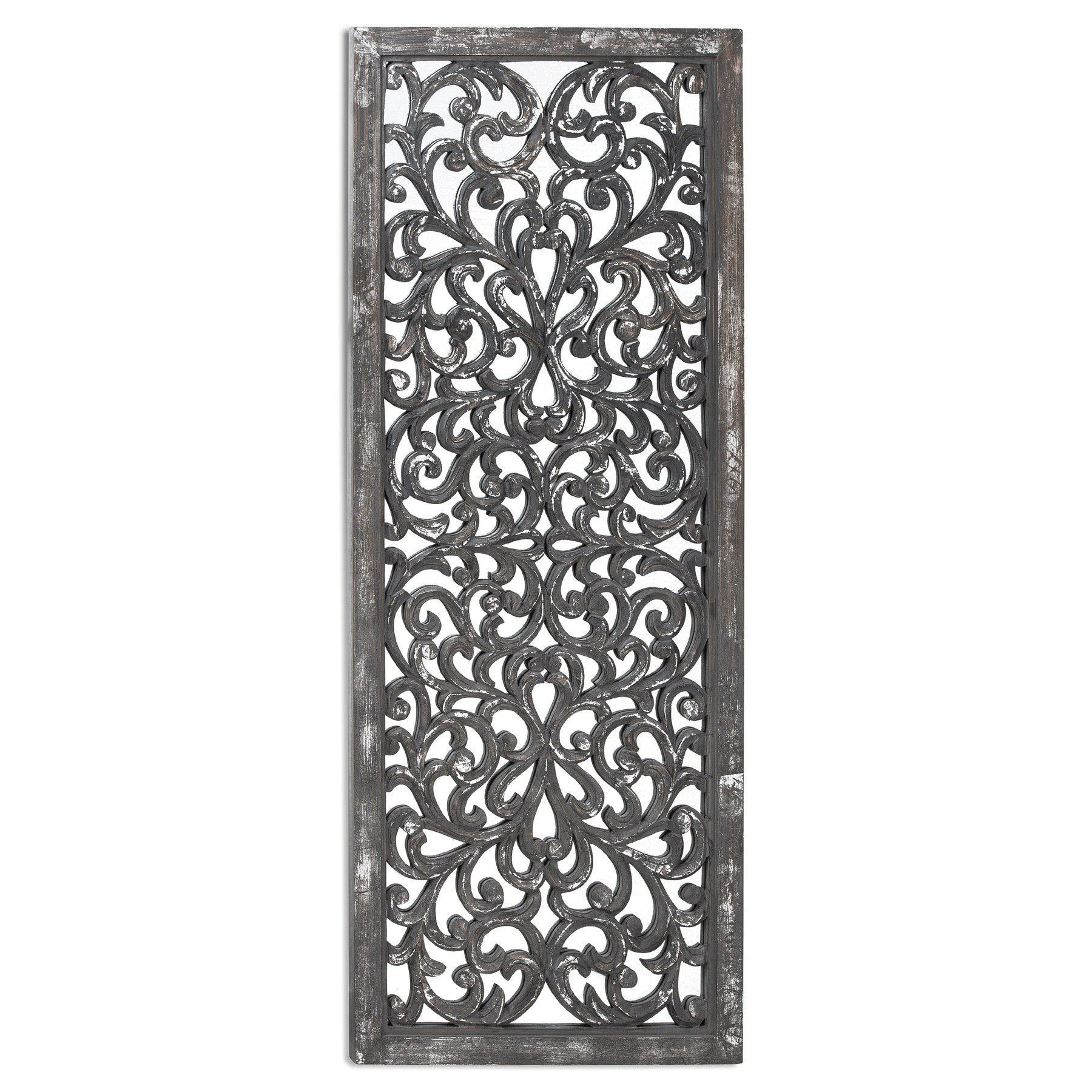 Louis Carved Antique Metallic Lattice Mirror