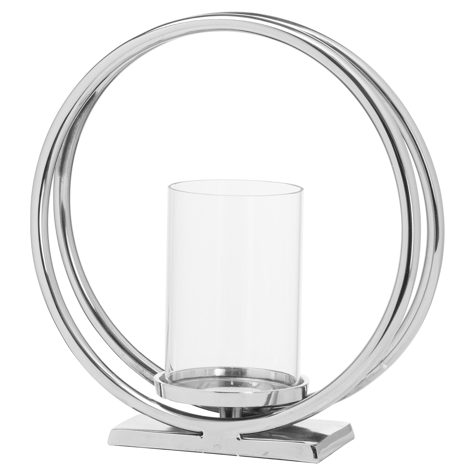 Ohlson Silver Twin loop Candle Holder Wholesale by Hill Interiors