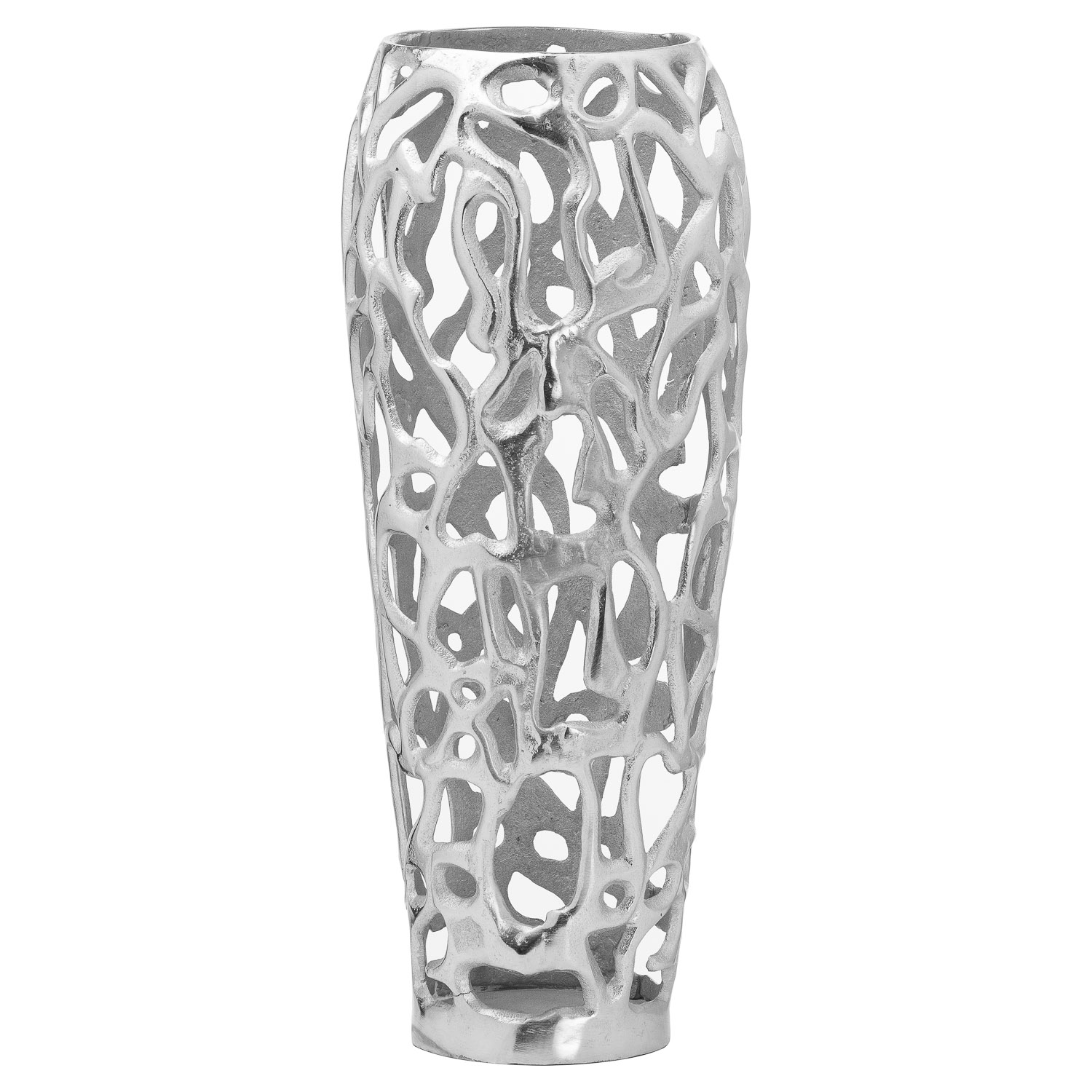 Ohlson Silver Perforated Coral Inspired Vase - Image 1