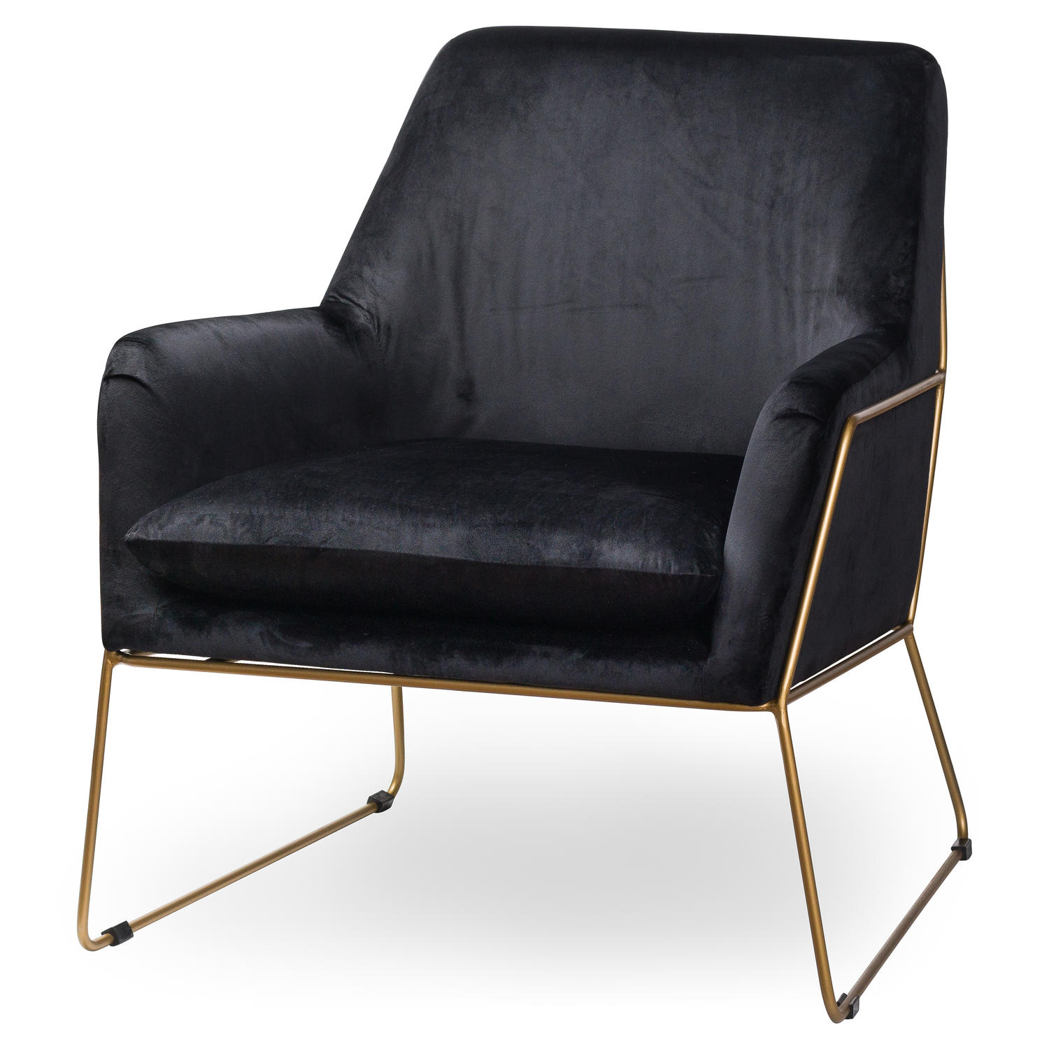 Flynn Framed Black Velvet Club Chair - Image 1