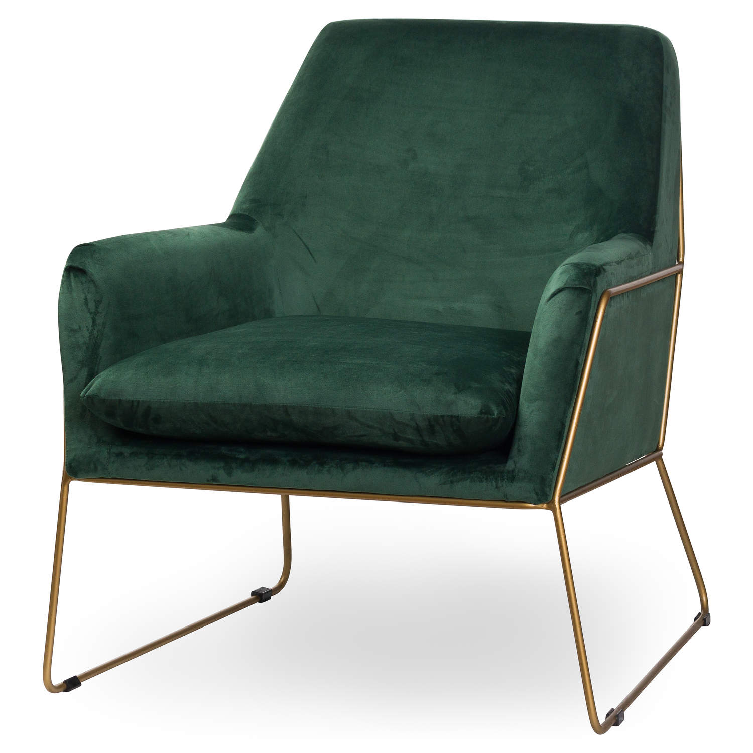 Kariss Framed Emerald Green Velvet Club Chair - Image 1