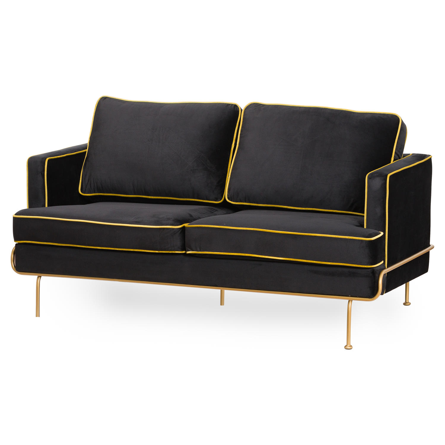 Orla Black Velvet 2 Seater Sofa Wholesale by Hill Interiors