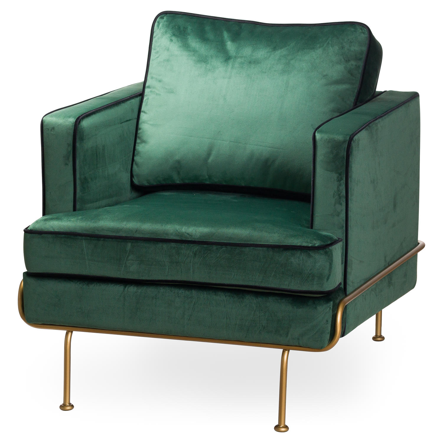 Arden Emerald Green Velvet Arm Chair Wholesale by Hill Interiors