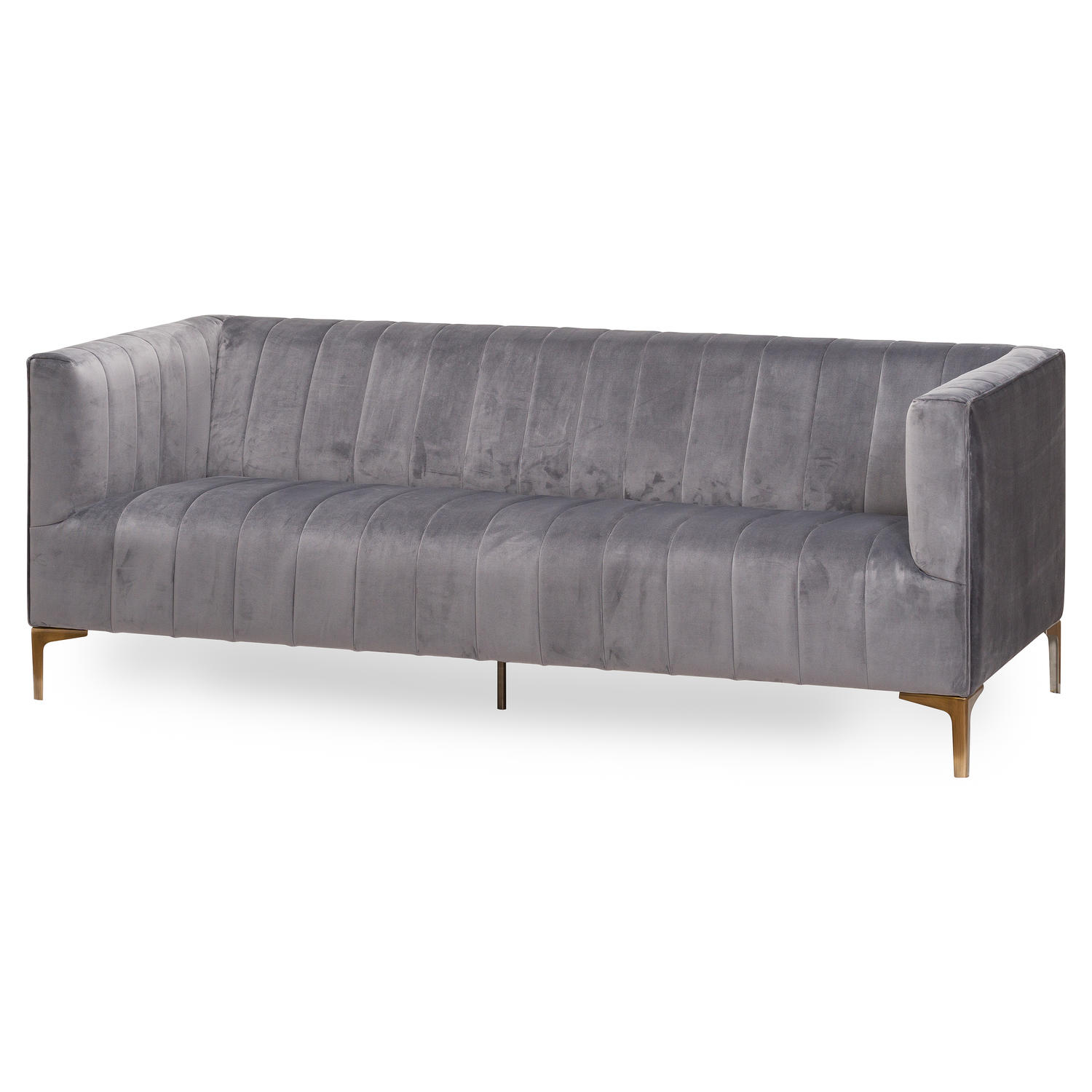 Emperor Grey Velvet 2 Seater Sofa - Image 1