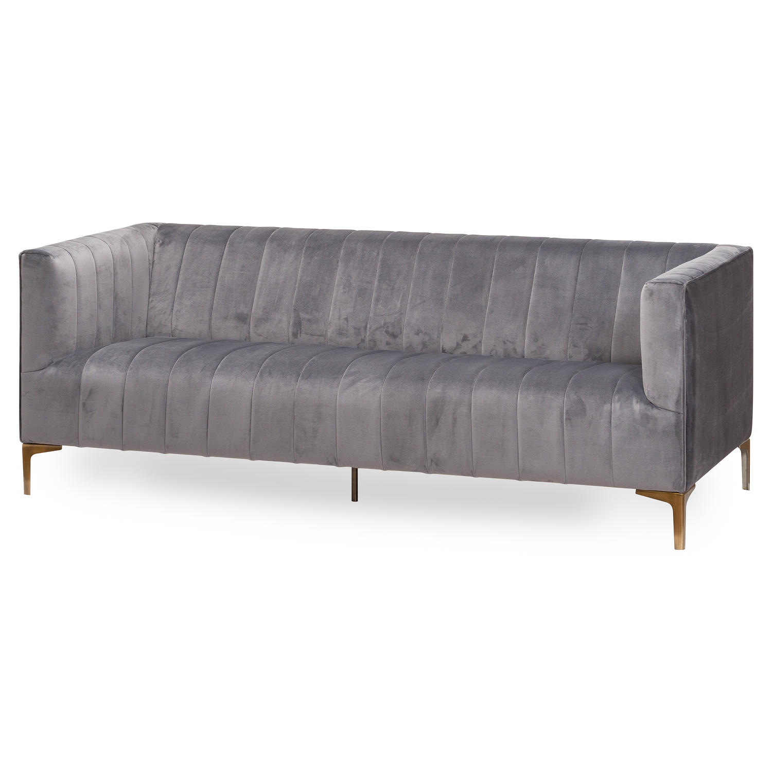 Emperor Grey Velvet 2 Seater Sofa