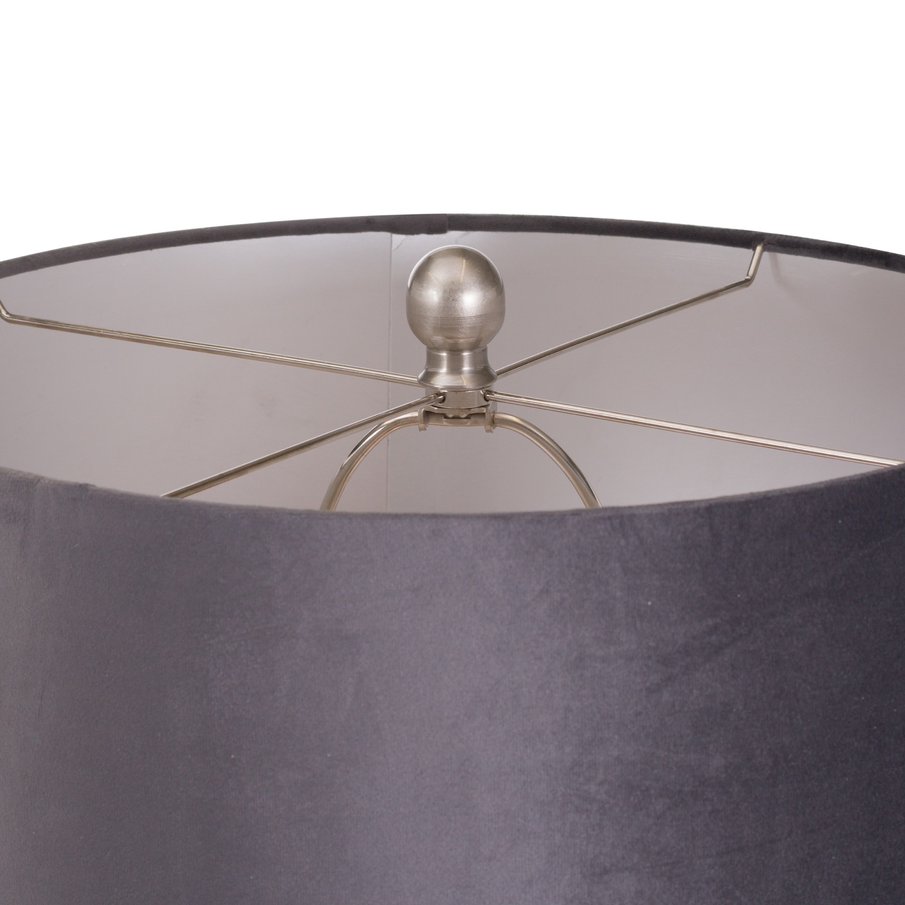 Harmony Table Lamp With Grey Velvet Shade - Image 3