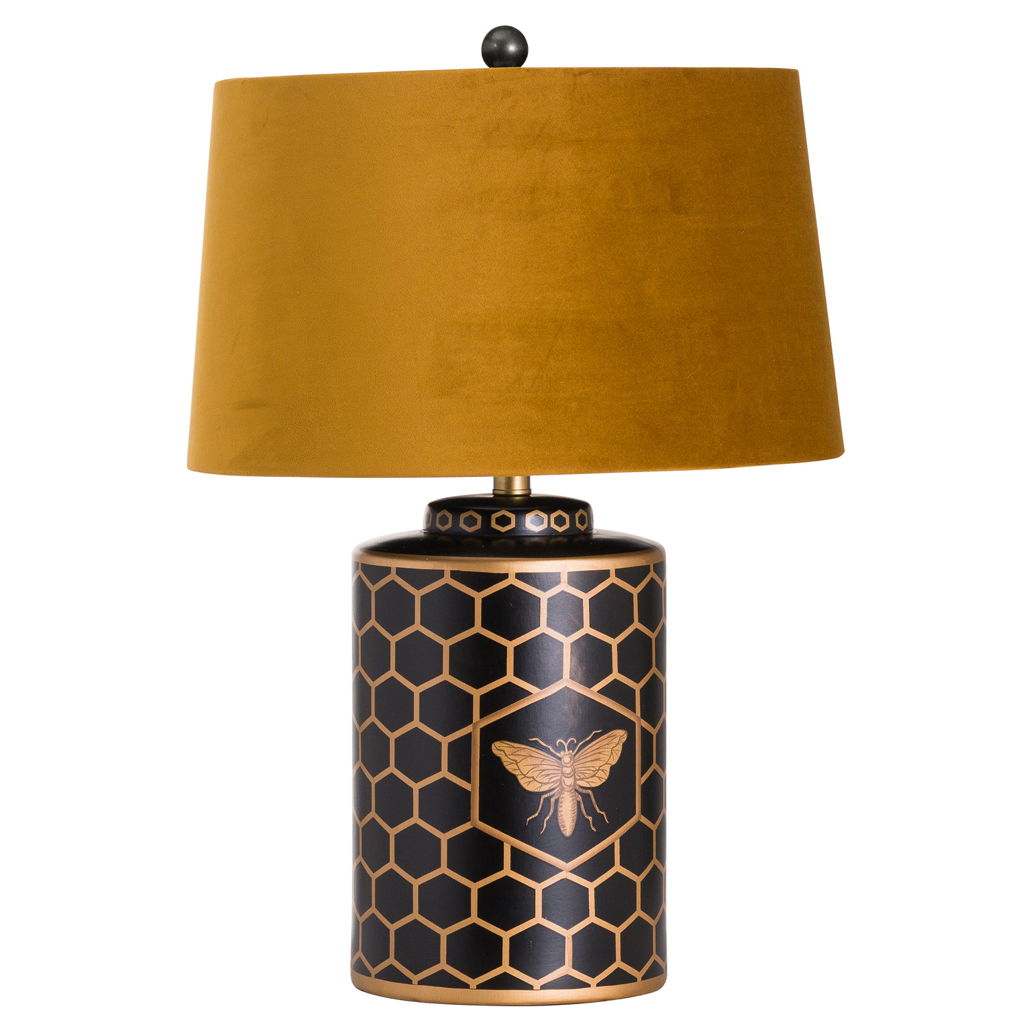 Harlow Bee Table Lamp With Mustard Shade - Image 1