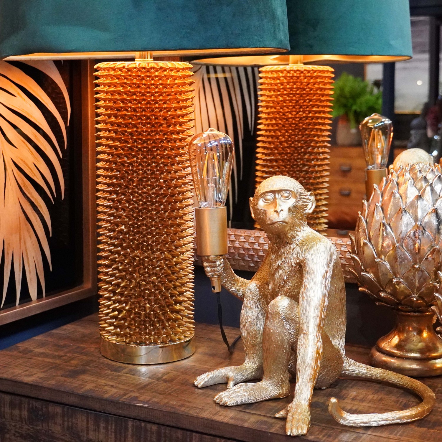 George The Monkey Gold Table Lamp