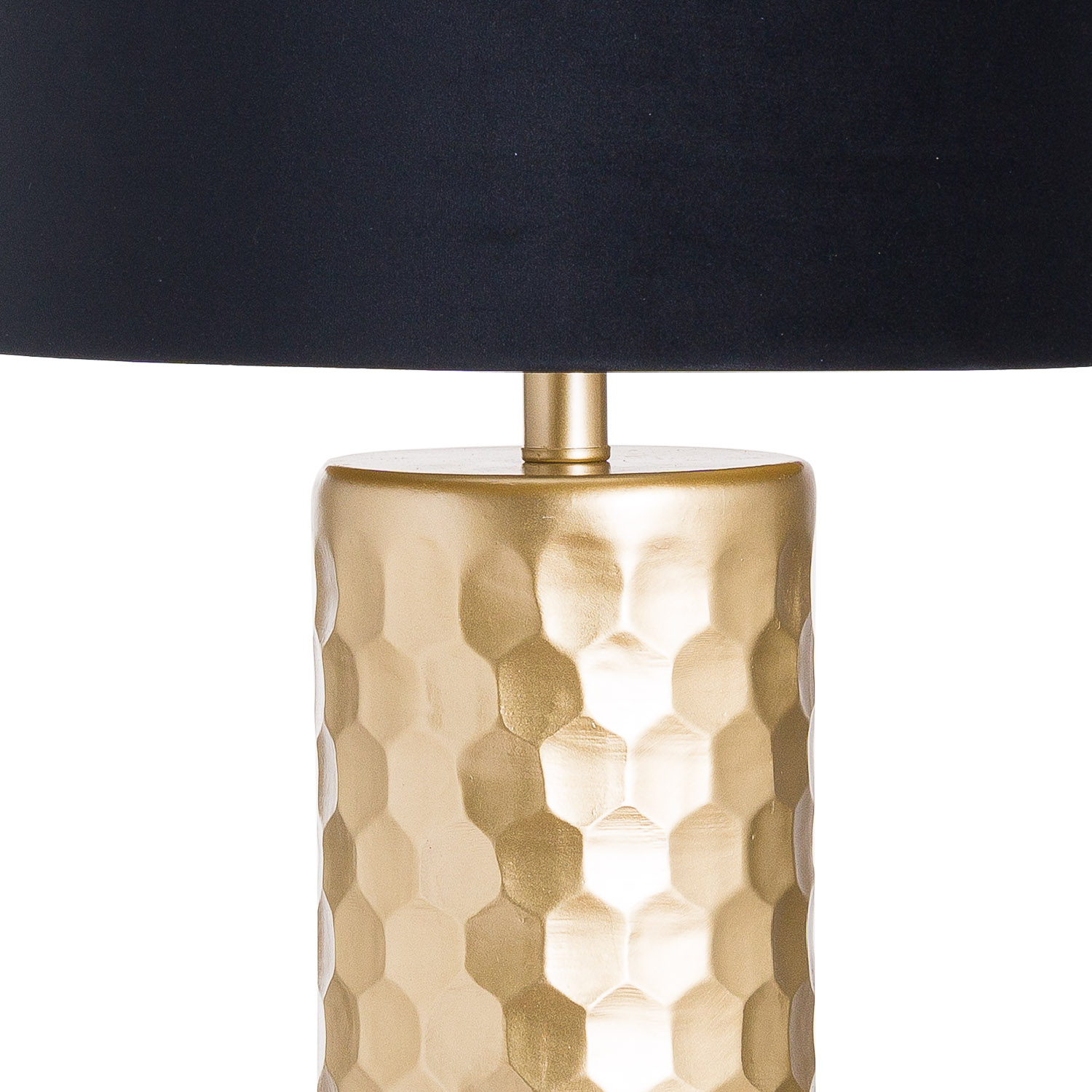 Jem Honey Comb Gold Table Lamp With Black Velvet Shade - Image 2