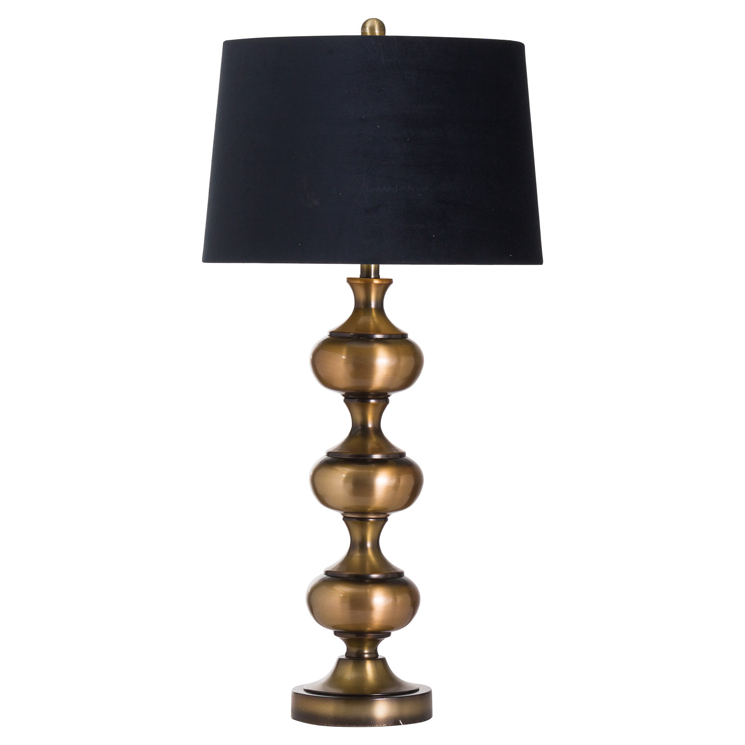 Santiago Bronze Table Lamp With Black Velvet Shade - Image 1