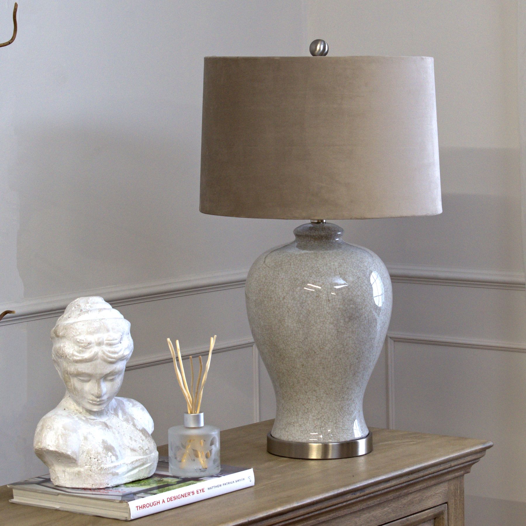Hadley Ceramic Table Lamp With Natural Shade - Image 7