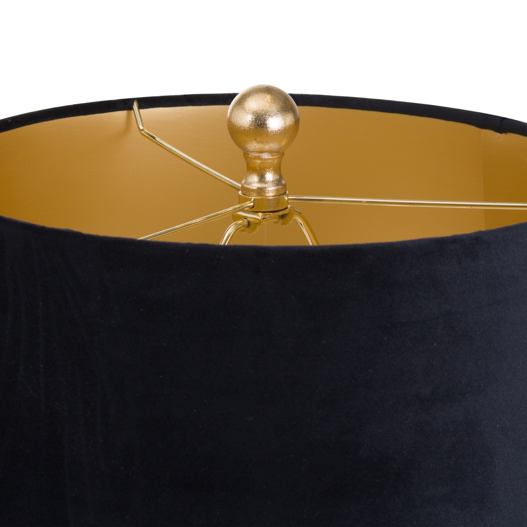 Vincent Gold Base Table Lamp With Black Velvet Shade - Image 3
