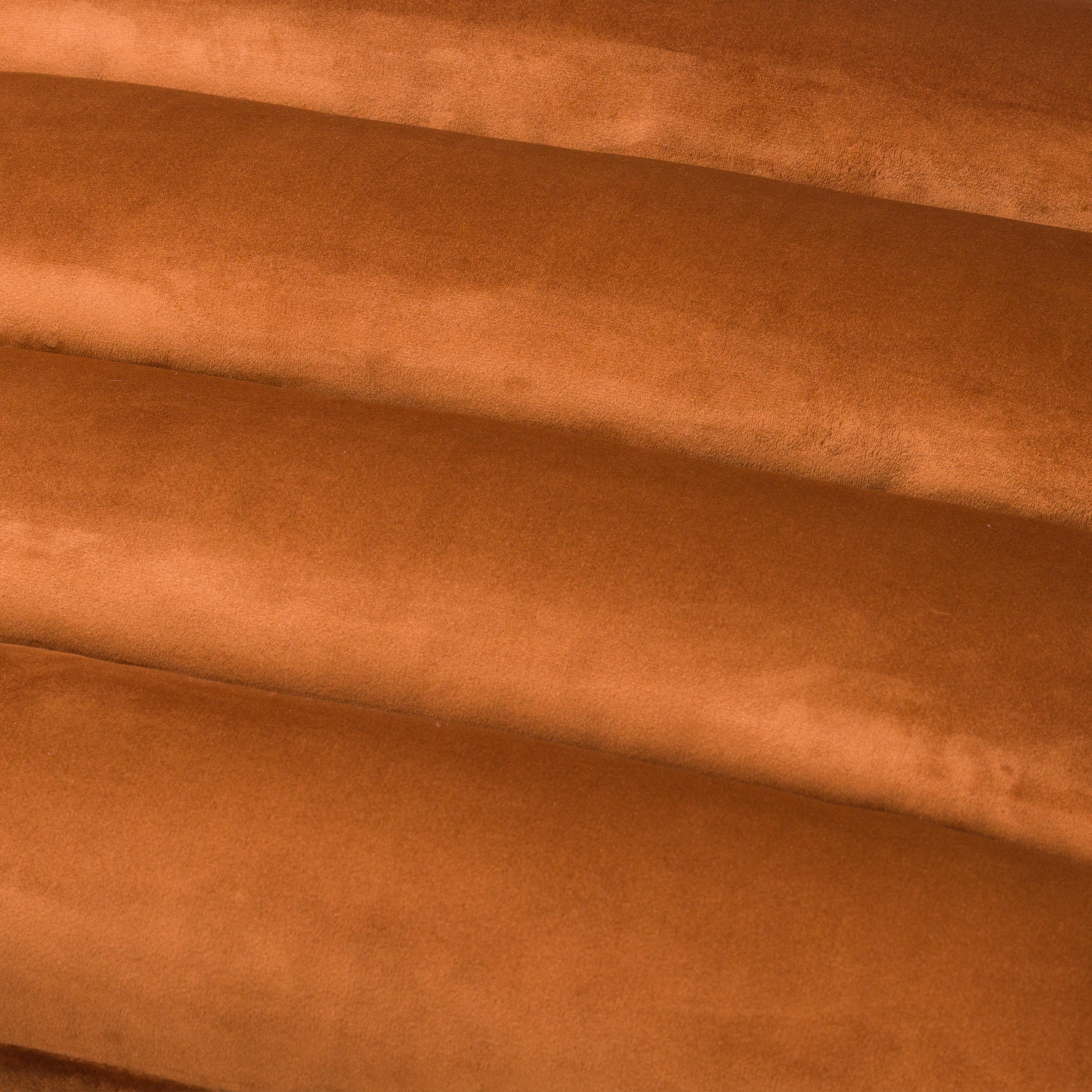Burnt Orange And Brass Ribbed Footstool - Image 2