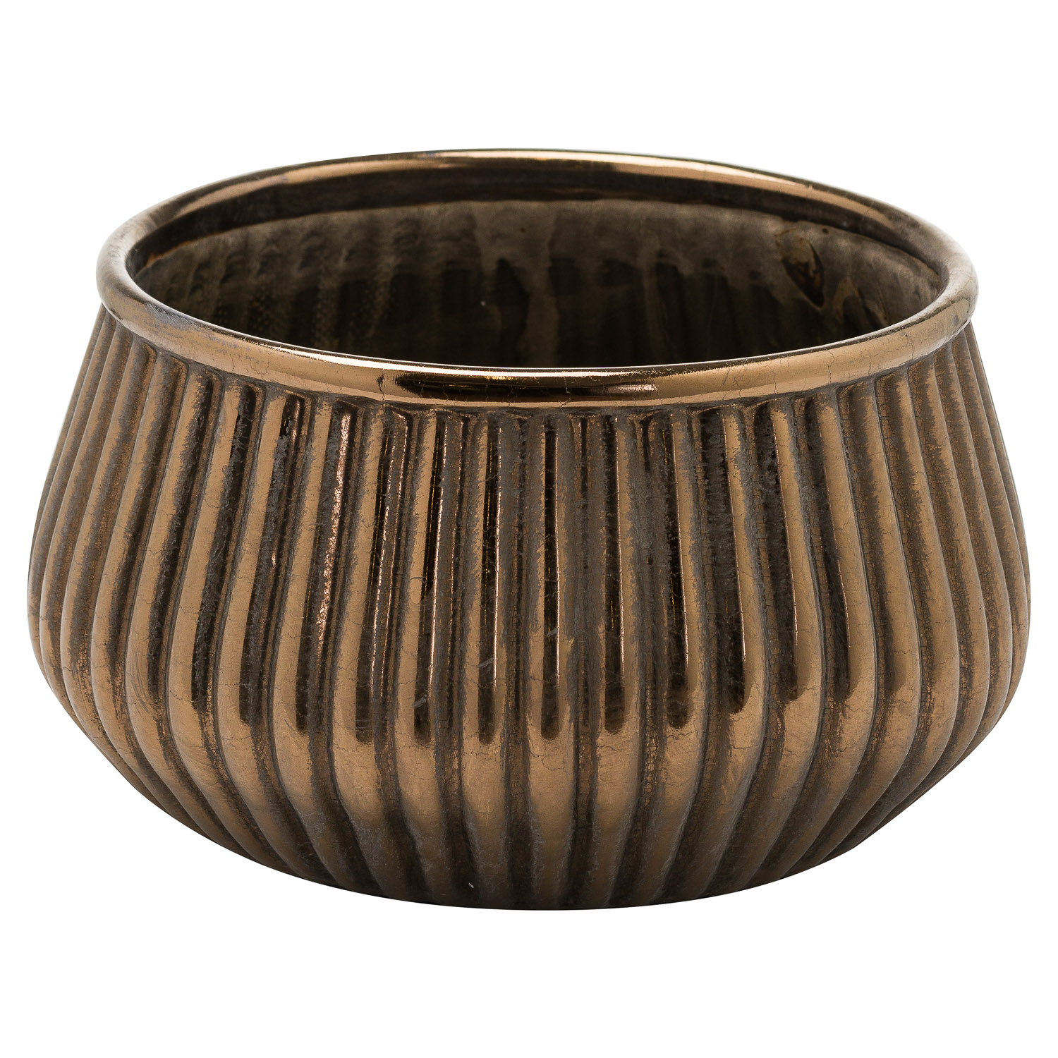 Evi Antique Bronze Decortive Squat Planter Wholesale by Hill Interiors