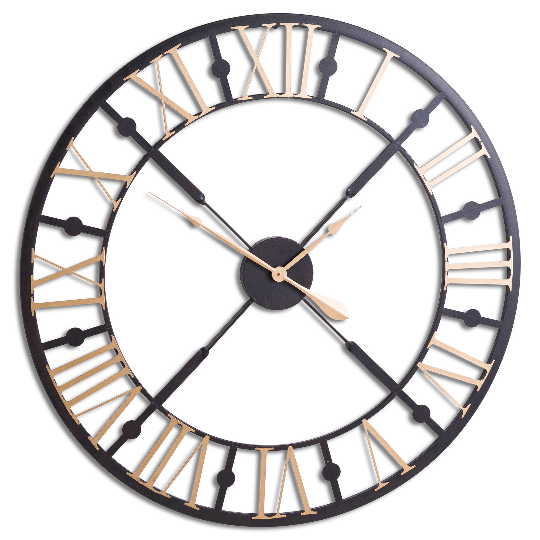 Black And Gold Skeleton Clock - Image 1