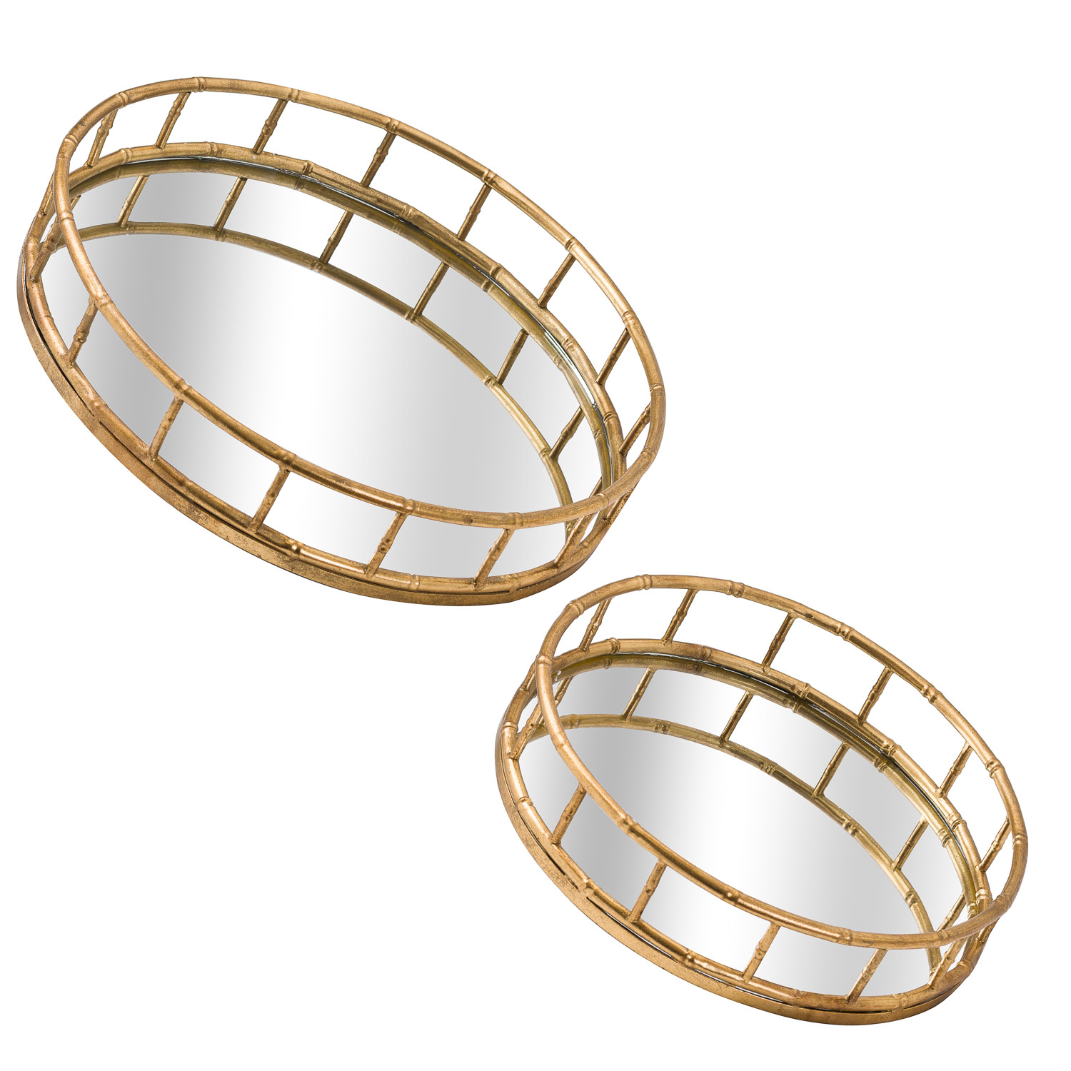 Set Of 2 Detailed Circular Trays - Image 1