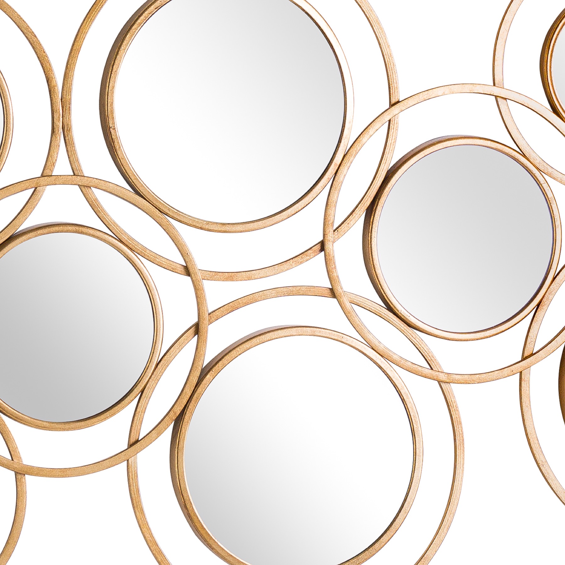 Abstract Gold Circular Wall Mirror - Image 2