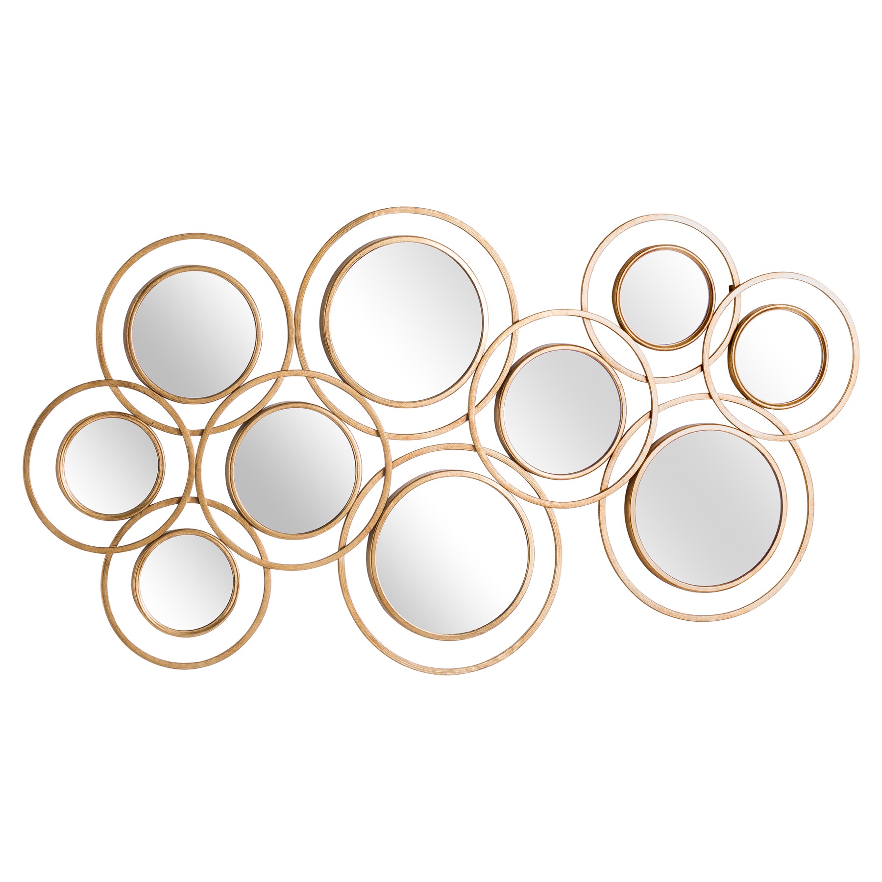 Abstract Gold Circular Wall Mirror - Image 1