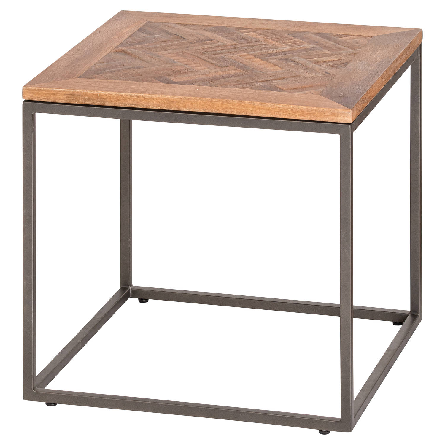 Hoxton Collection Side Table With Parquet Top - Image 1