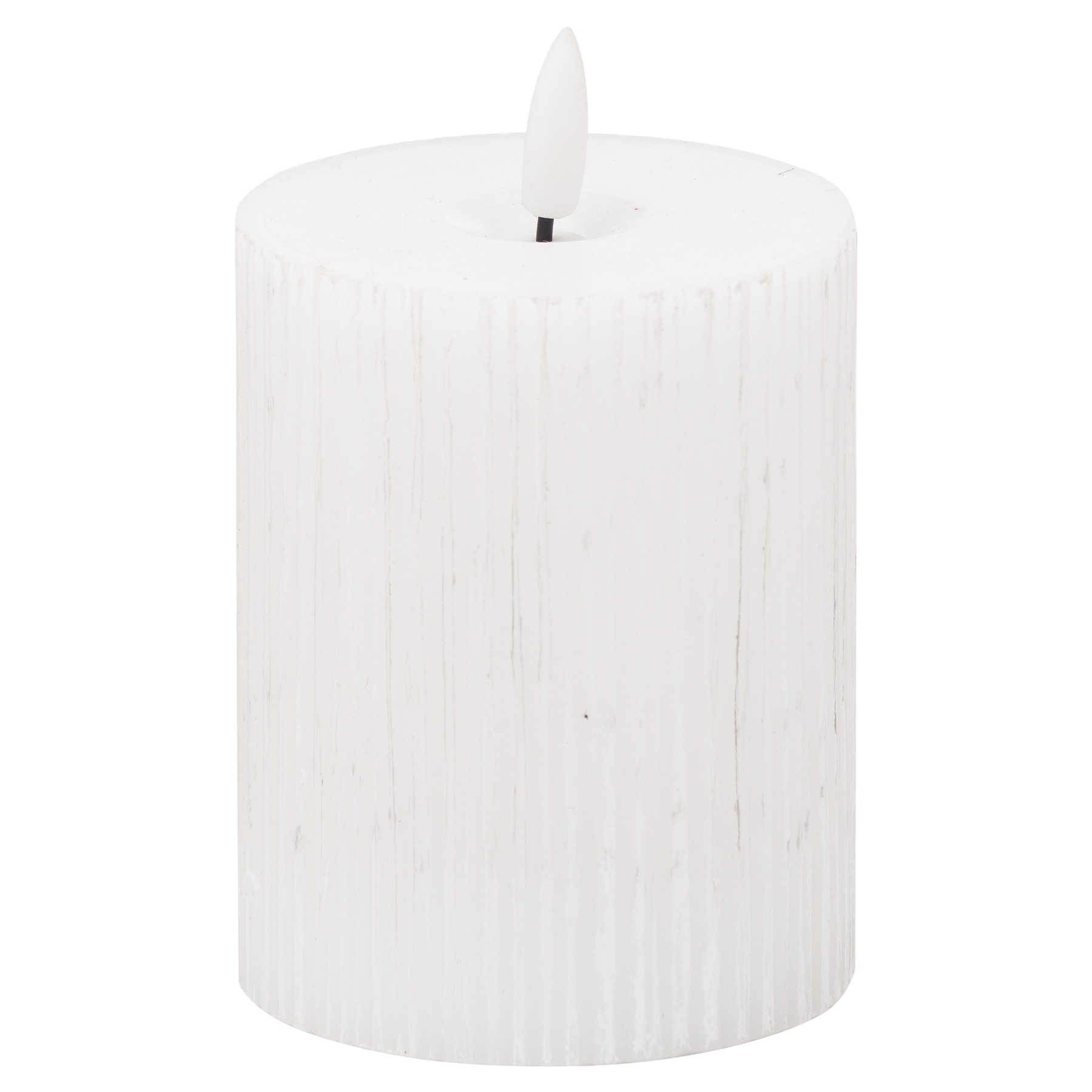 Luxe Collection Natural Glow 3x4 Textured Ribbed LED Candle - Image 1