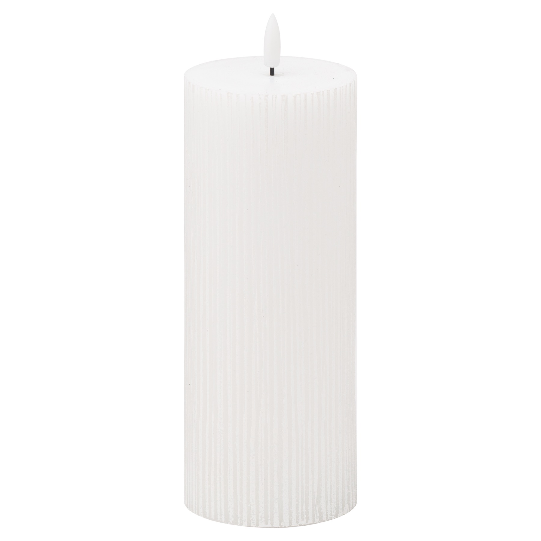 Luxe Collection Natural Glow 3x8 Textured Ribbed LED Candle - Image 1