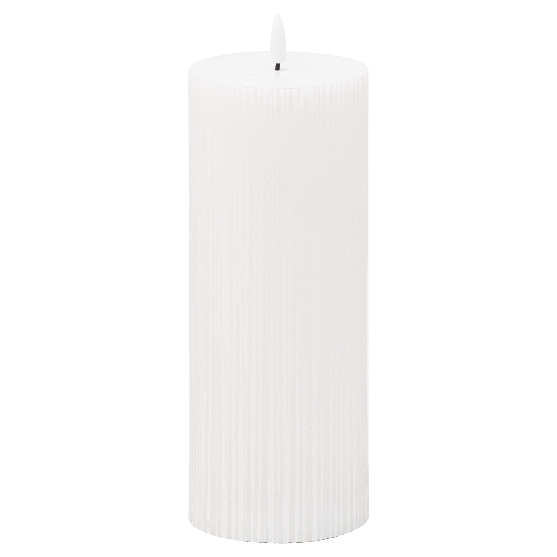 Luxe Collection Natural Glow 3.5x9 Texture Ribbed LED Candle - Image 1