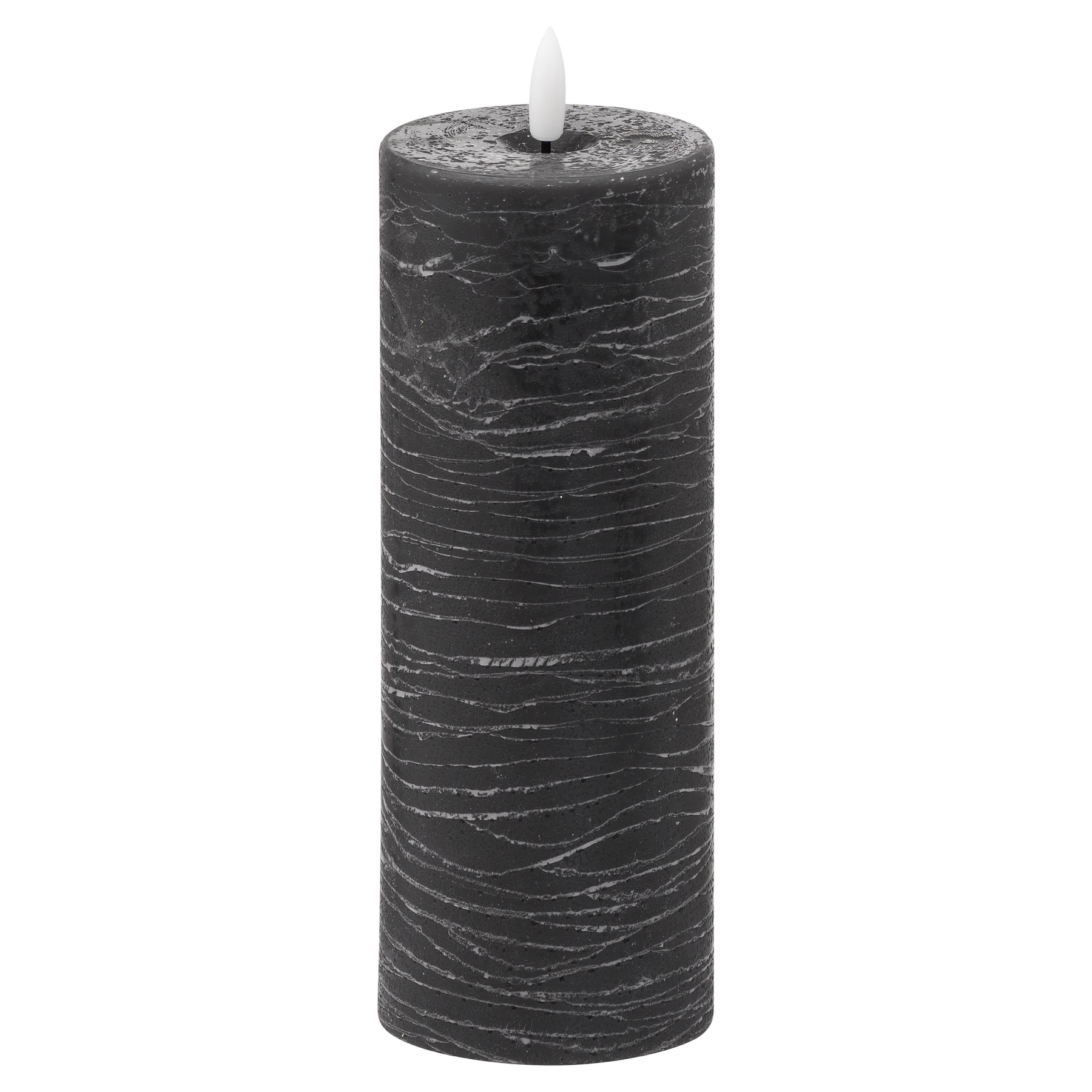 Luxe Collection Natural Glow 3x8 Grey LED Candle - Image 1