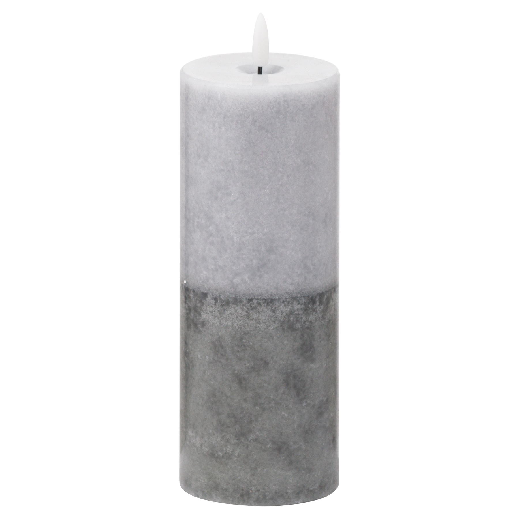 Luxe Collection Natural Glow 3x8 Grey Dipped LED Candle - Image 1