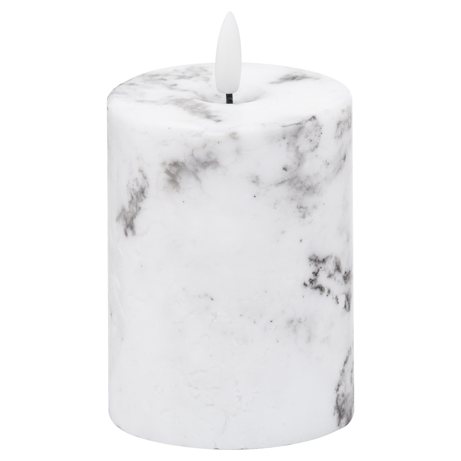 Luxe Collection Natural Glow 3x4 Marble Effect LED Candle - Image 1