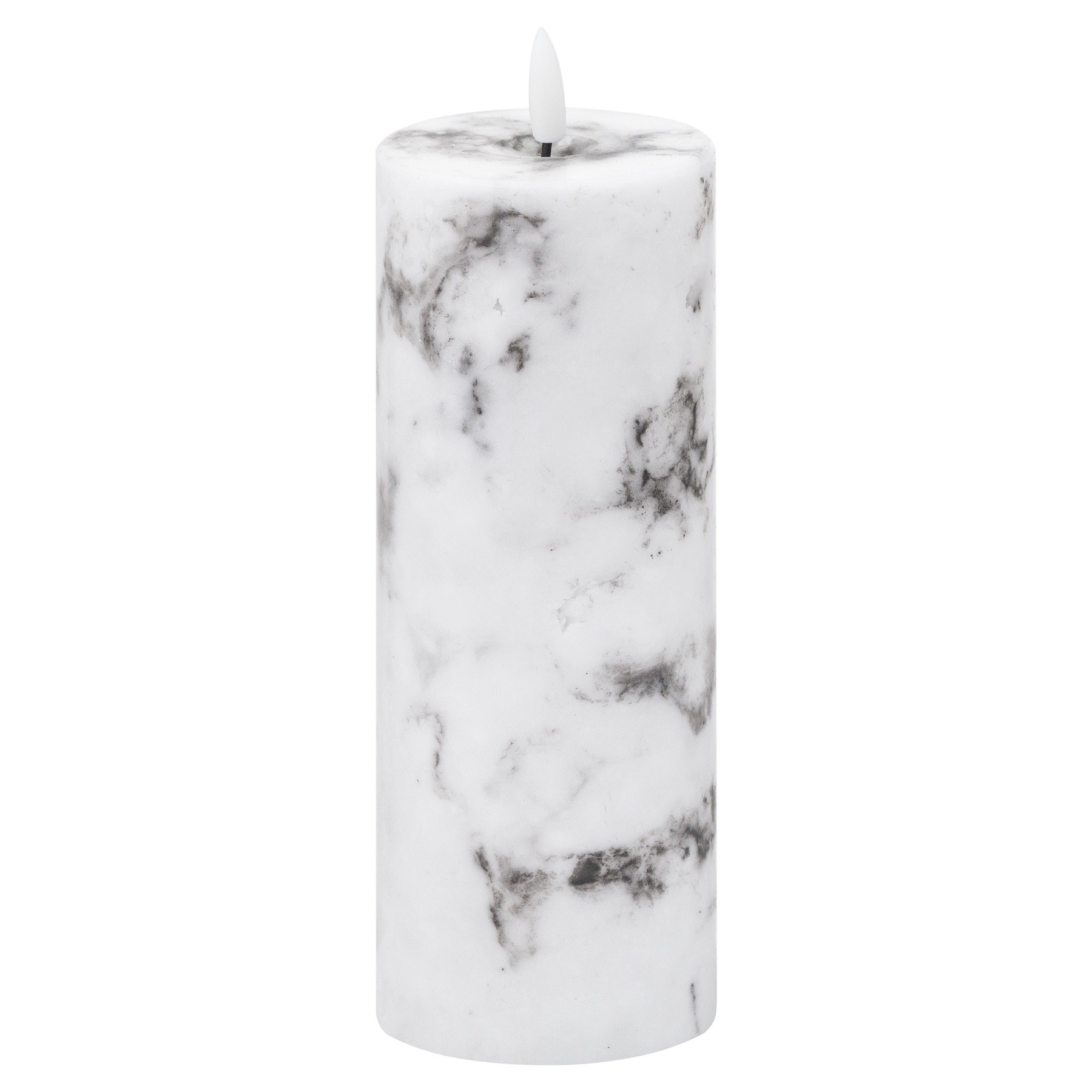 Luxe Collection Natural Glow 3x8 Marble Effect LED Candle - Image 1