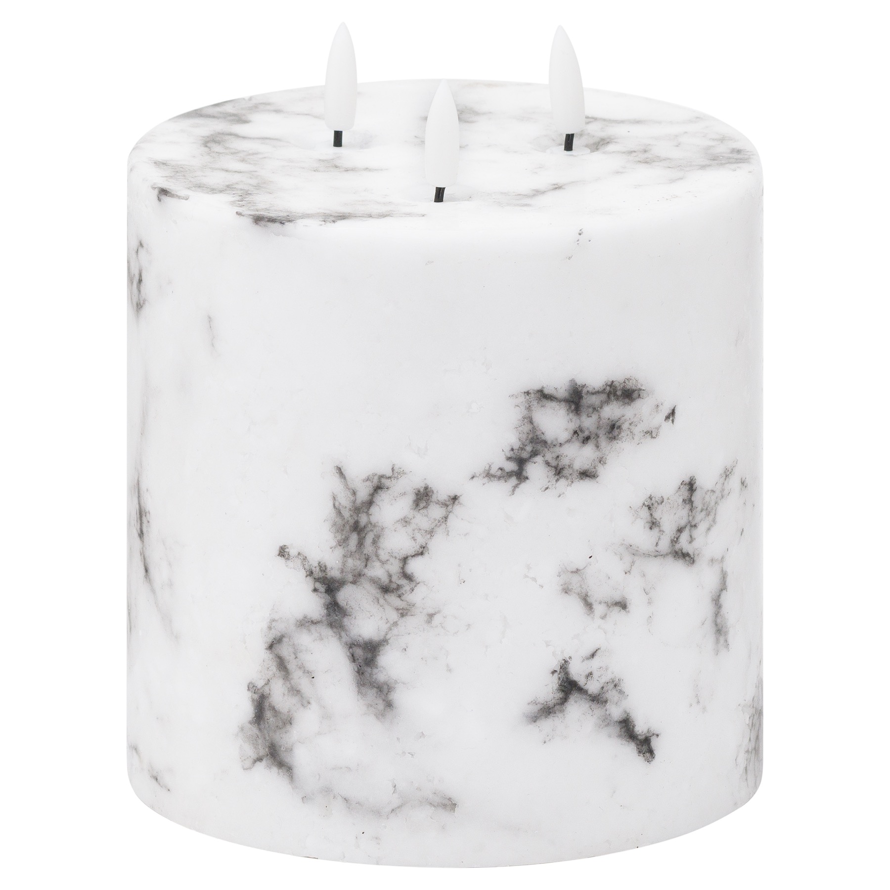 Luxe Collection Natural Glow 6x6 Marble Effect LED Candle - Image 1