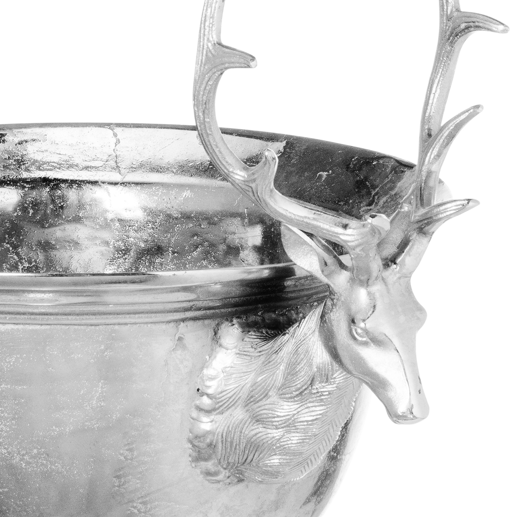 Large Aluminium Stag Champagne Cooler on Stand - Image 2