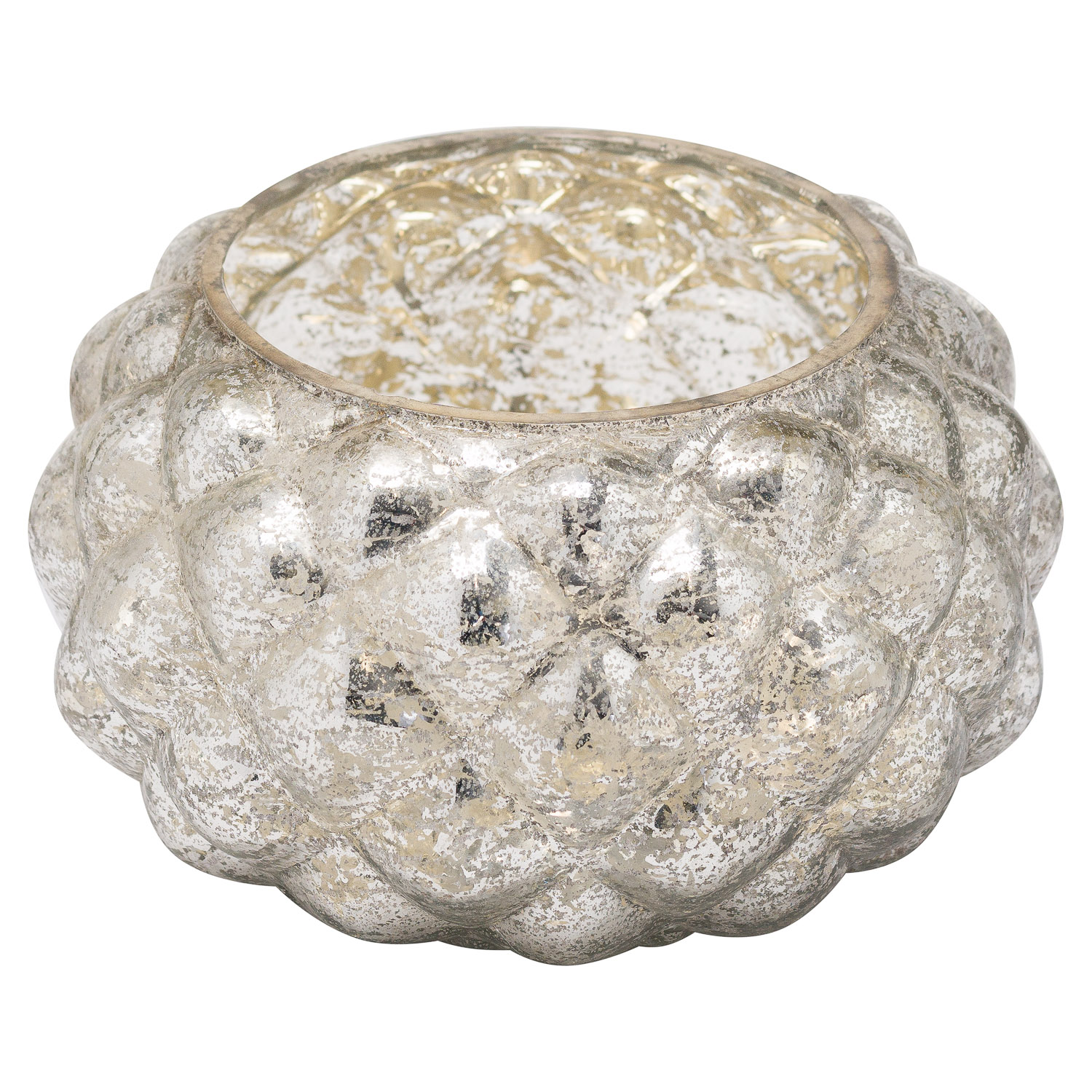 The Noel Collection Silver Foil Effect Votive Candle Holder - Image 1
