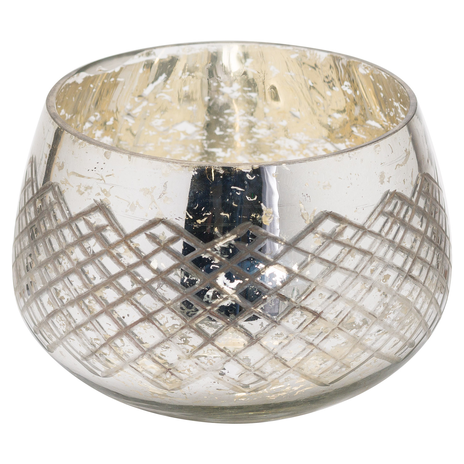 The Noel Collection Large Silver Foil Candle Holder - Image 1