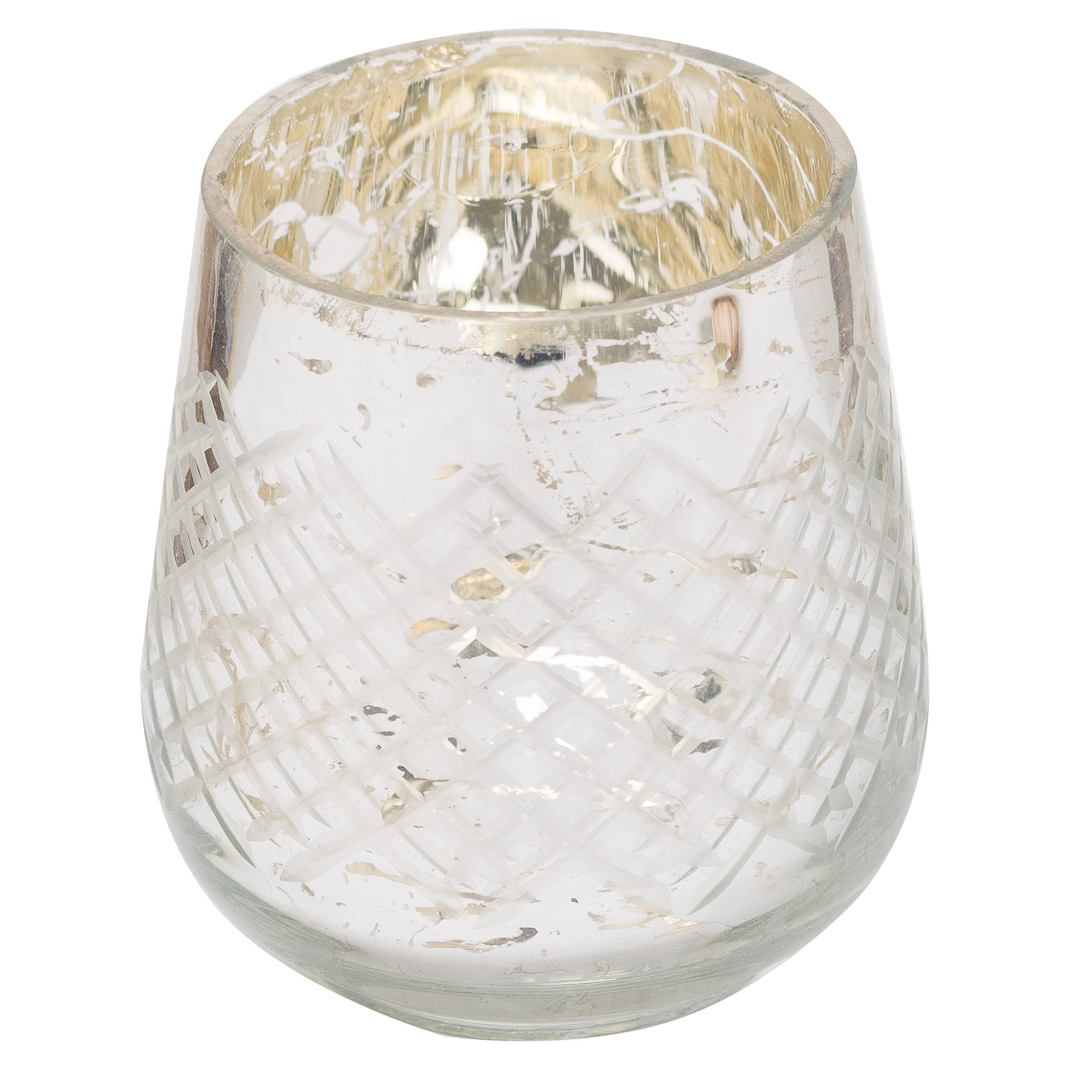 Medium Silver Foiled Candle Holder Wholesale by Hill Interiors