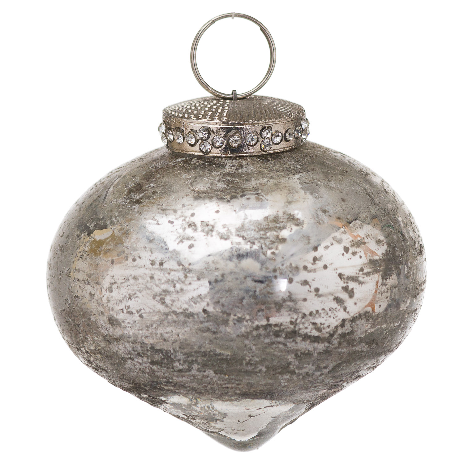The Noel Collection Silver Christmas Teardrop Bauble - Image 1