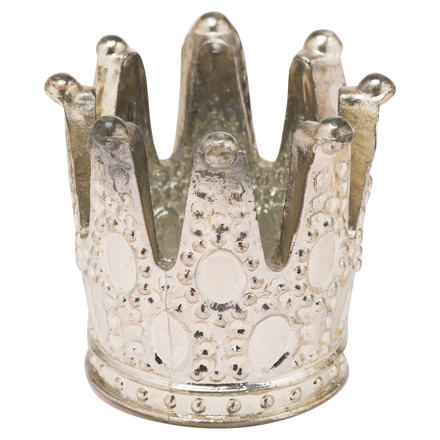 The Noel Collection Silver Crown Tealight Holder - Image 1