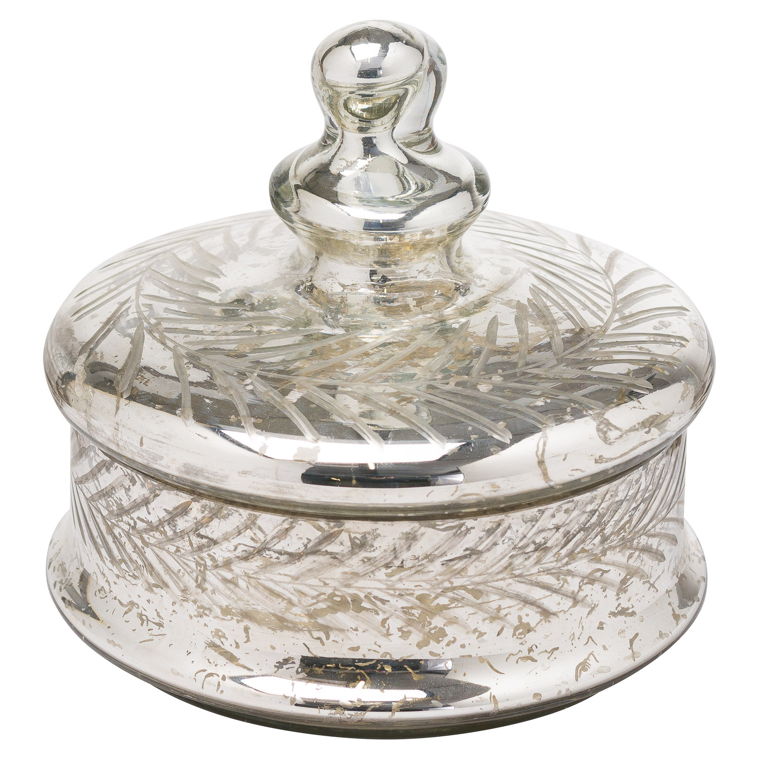The Noel Collection Silver Foil Effect Large Trinket Jar - Image 1