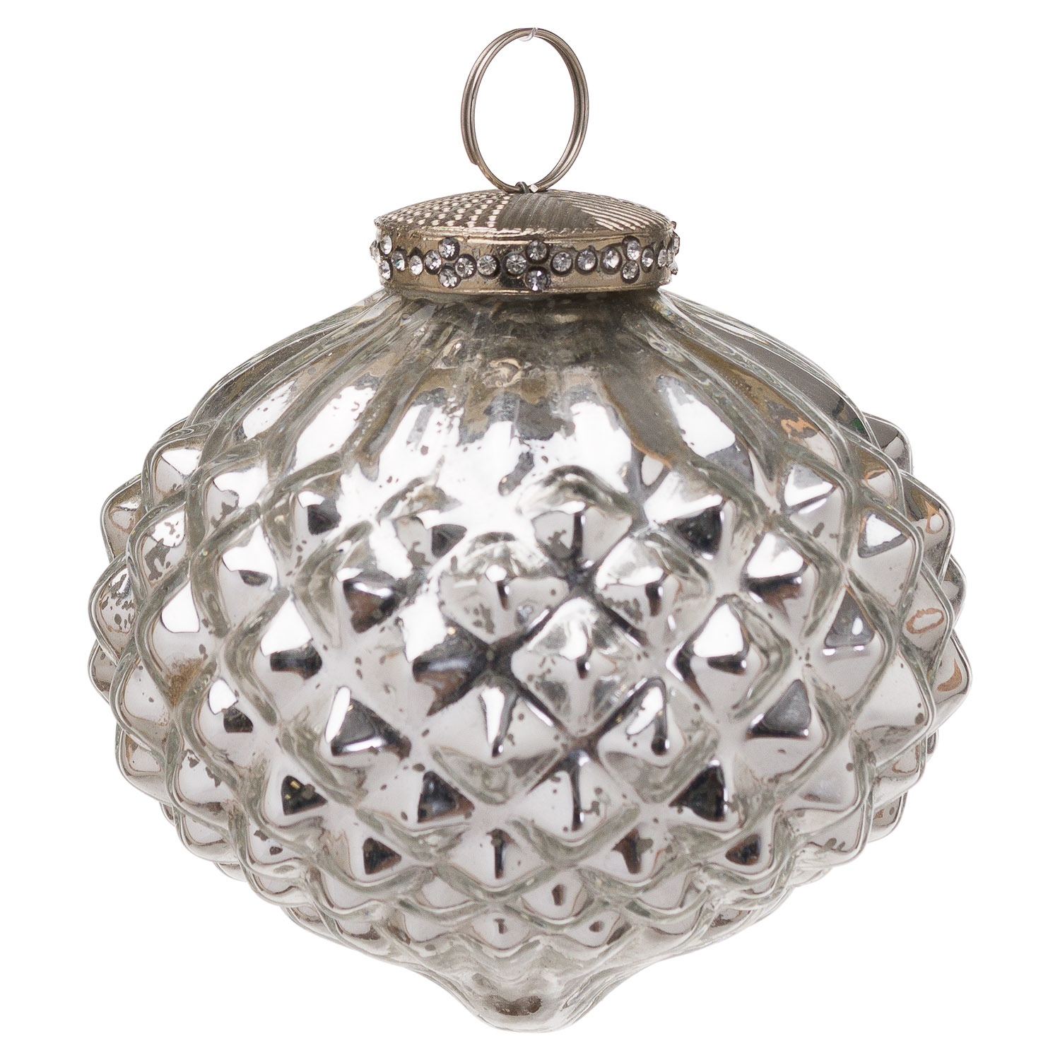 The Noel Collection Silver Textured Large Hanging Bauble - Image 1