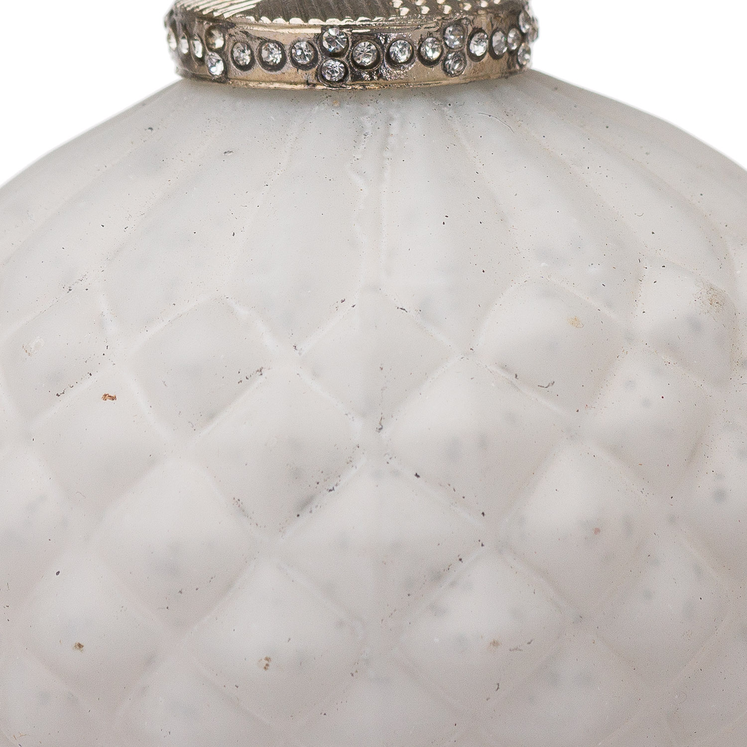 The Noel Collection White Textured Large Hanging Bauble - Image 2