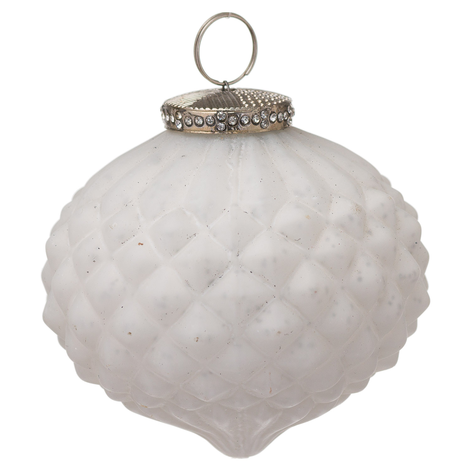 The Noel Collection White Textured Large Hanging Bauble - Image 1