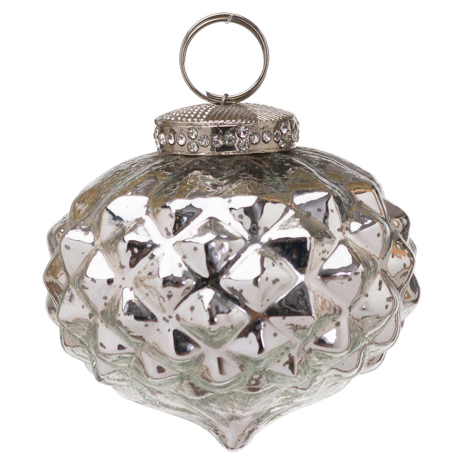 The Noel Collection Silver Textured Small Hanging Bauble - Image 1