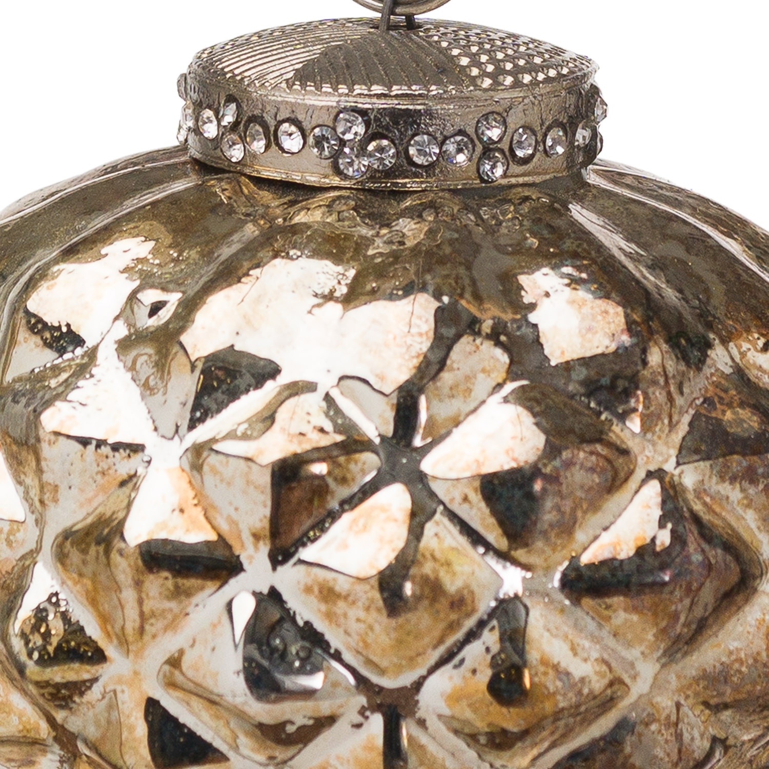 The Noel Collection Burnished  Textured Small Hanging Bauble - Image 2