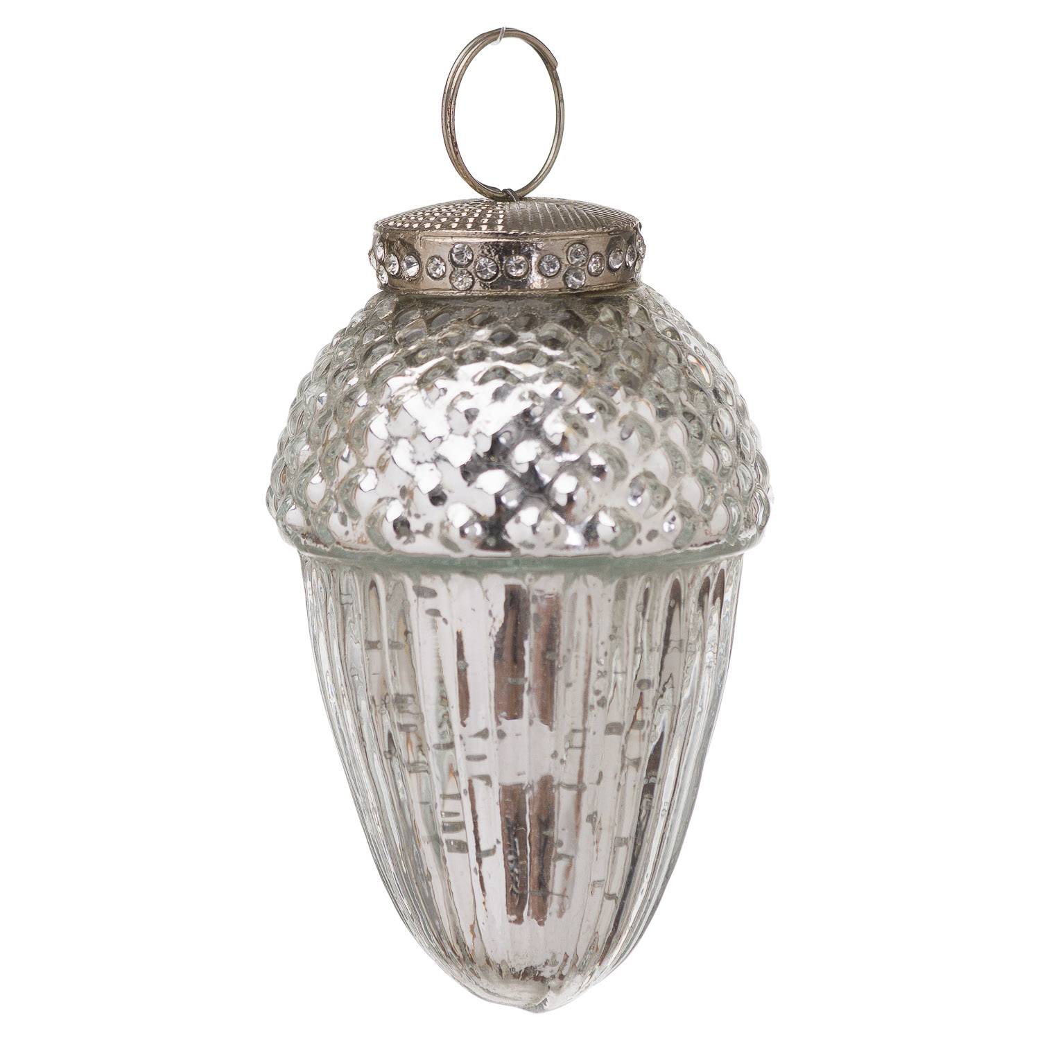 The Noel Collection Small Silver Hanging Acorn Decoration - Image 1