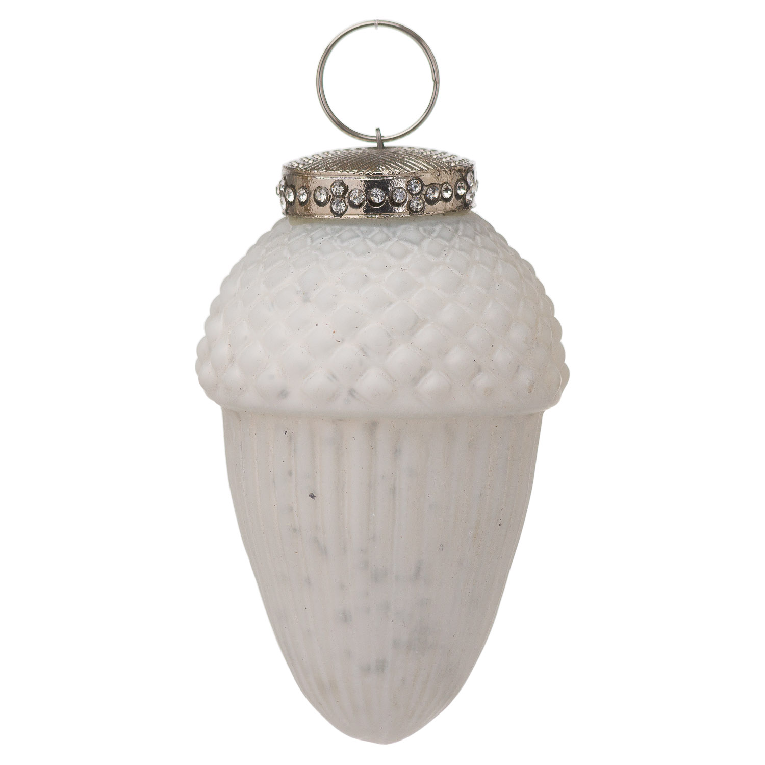 The Noel Collection White Hanging Acorn Decoration - Image 1