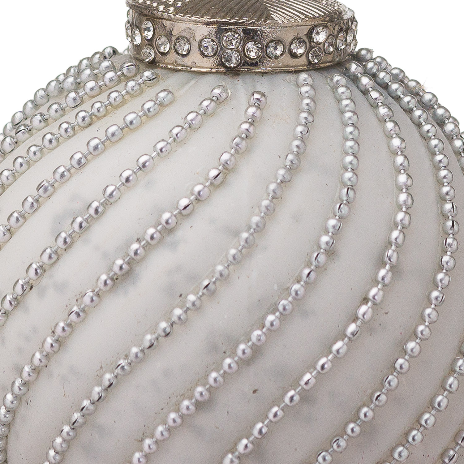 The Noel Collection White Jewel Swirl Large Bauble - Image 2